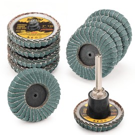 Sbestily 10PCS 120 Grit Curved Flap Disc 2 Inch Roll Lock Quick Change Sanding Discs 1pcs 1/4" Holder Surface Grinding Disc for Die Grinder Metal Surface Grind Burr Finish Weld Rust Paint Removal