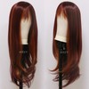 mszyhuwan 99J Burgundy Red With Ginger Mixed Highlights Wig With