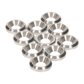 PrecisionGeek Aluminium Countersunk Cup Washers M6 16mm dia - CNC TURNED Solid Metal 10pcs