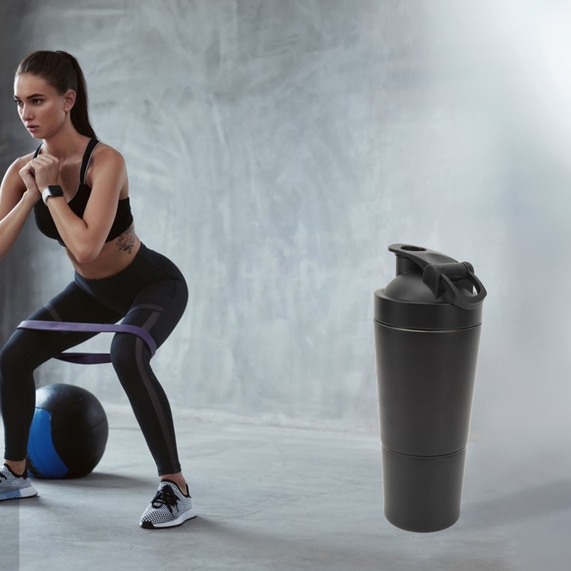 Shaker Bottle Stainless Steel Protein Shaker Scales Portable Shaker Cup