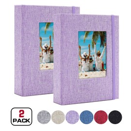 Vienrose Small Photo Albums 6x4 Photos, 2 Pack Linen Cover Mini Photo Book, 26-Page Holds 52 Pictures, Artwork or Postcards Storage