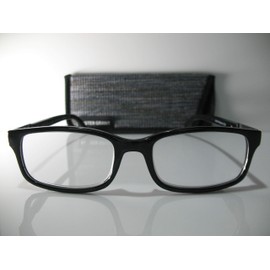 Foster Grant Boston Black Modern Mens Reading Glasses w/Case +2.50 Free Hard CASE + Microfiber Cloth