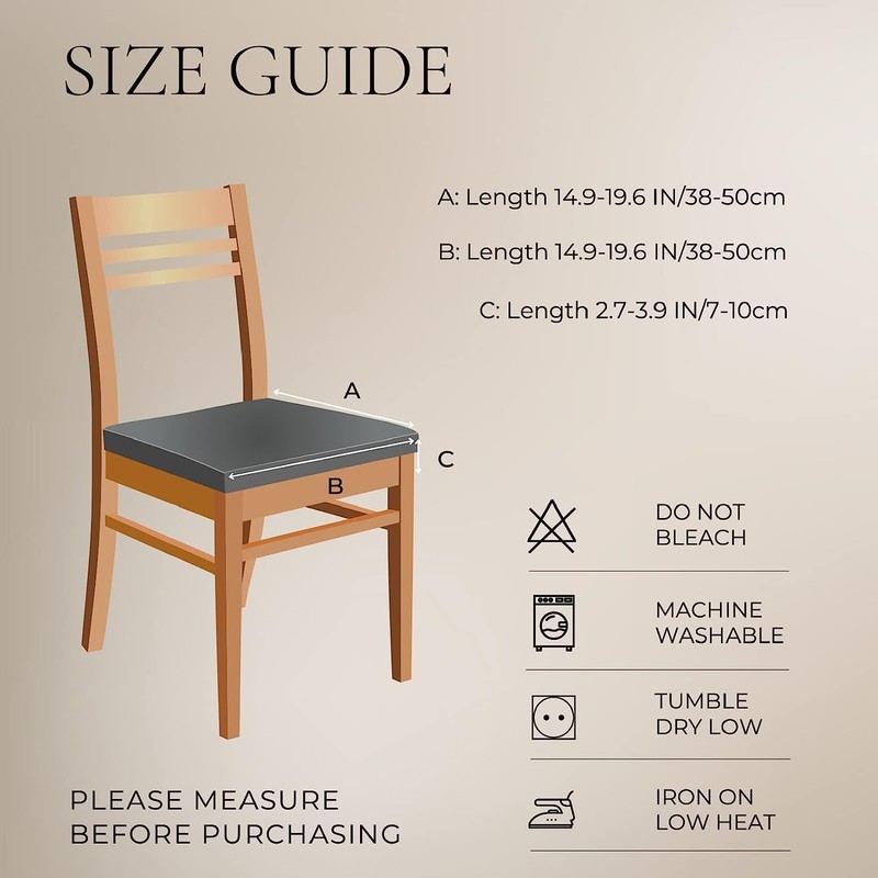 SearchI Stretch Dining Chair Seat Covers Set of 8, Soft