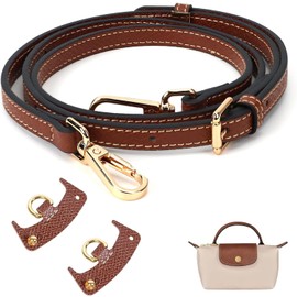 YUNYU Leder-Umhängeschlaufe für Mini-Taschen (Longchamp kompatibel) - 1,2 cm Breite, 100-120 cm Länge, inkl. 2 Adapter