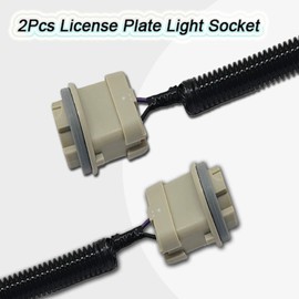 2PCS License Plate Light Socket Harness Plug Compatible with 1999-2015 Ford F150 F250 F350 F450 F550 Super Duty Ranger Explorer Bronco Excursion Expedition Replacement F57Z13234AA
