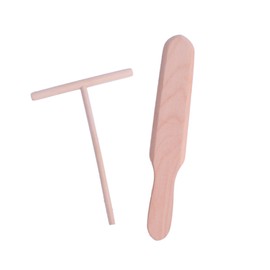 Jitnga Set of 2 Crepes Distributor Spatula and Dough Distributor Set - Wooden T-Scraper, Spatula for Crepes, Palate Ham Maker and Other Kitchen Utensils and Cooking Accessories for Restaurant and Home