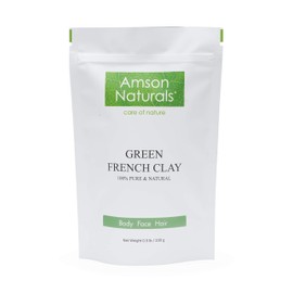 Green French Clay Powder 0.5 lb / 230g by Amson Naturals -100% Pure & Natural.