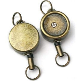 2Pcs Golden Badge Holder, Zinc Alloy Carabiner Badge Reel Retractable ID Card Reel Badge Holder Keychain Used Repeatedly Convenient to Carry Small in Size,Identification Badges and Supplies
