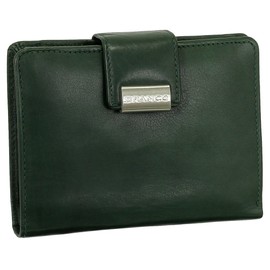 Luxury Leather Ladies Purse Wallet XXL Wallet with Press Stud Closure 10 cm Different Colours, green
