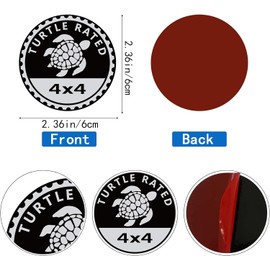 Turtle Badge Rated Car Emblem, 4 x 4 Metal Automotive Badge 3D Metal Car Badges Emblems Round Emblem Decals Car Badge Decals Stickers Compatible with Jeep Wrangler Vehicles Trucks SUV Decals(ZS070)