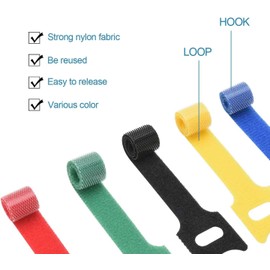 120PCS Cable Ties Reusable, Premium 6-Inch Adjustable Cord Ties, Microfiber Cloth Cable Management Straps Hook Loop Cord Organizer Wire Adjustable Cord Organizer