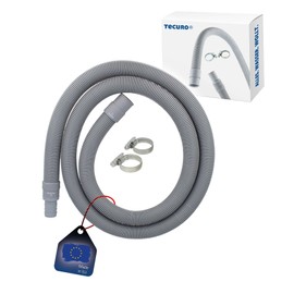 tecuro Drain Hose Extension 1.0 m Complete Set Including Hose Clamps Suitable for Washing Machine / Dishwasher Grey Water Drain Hose Universal Manufacturers Independent