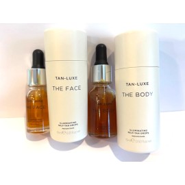 TAN-LUXE THE FACE.33oz /THE BODY.50oz  Illuminating Self-Tan Drops MEDIUM/DARK