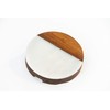 Round Marble and Acacia Wood Cheese Board Set with 3