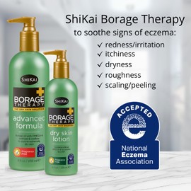 ShiKai Borage Therapy Dry Skin Lotion Body Moisturizer (16 oz) Unscented Skincare | Hydrating Lotion for Dry Hands & Body | With Oatmeal & Shea Butter