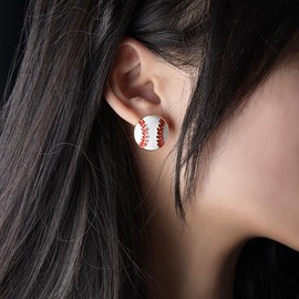 Baseball Earrings for Women Girls Birthday Gifts for Granddaughter Daughter Baseball Earrings Stud for Baseball Player Fan Lover Sports Earrings for Best Friend Bestie friends Baseball Earrings Studs