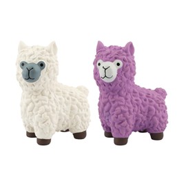 Hundespielzeug,2 Stück Kauspielzeug Hund Fast Unzerstörbar,Emulsion Quietschend Hunde Spielzeug,Konvexes Design stark interaktives Spielzeug für große kleine Hunde,Zähne reinigen(Lila,Weiß)