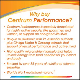 Centrum Performance Multivitamin Tablets, Pack of 60