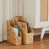 BROWNLILY Water Hyacinth Magazine Holders with Scalloped Edge - Natural
