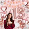 Nelotaor 15th Birthday Decorations for Girls, Rose Gold 40 Inch