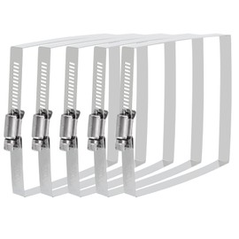 uxcell Rectangular Hose Clamps, 4" x 4" 304 Stainless Steel Square Duct Pipe Clamp for Ducting, Securing Hose, Cable and Bridge Project Application, Pack of 5