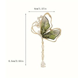 NOIAFZY 4Pcs Exquisite Butterfly-Shaped Alloy Brooch Pin Cute Butterfly Shiny Rhinestone Brooch for Clothing Accessories, Small, Metal,Zinc Alloy, no gemstone