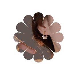 Xmsrn Vintage Pearl Ear Jacket Earrings Boho Pearl Stud Earrings Pearl Drop Earrings Statement Pearl Dangle Earrings For Women, Zinc, No Gemstone