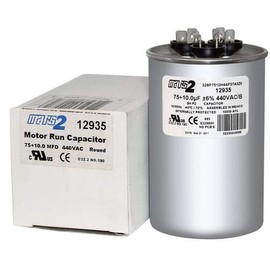 Motor Dual Run Capacitor Round 75 10 uf MFD 440 Volt VAC 12935