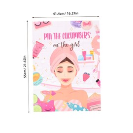 CHILDWEET Spa Party Supplies for Girls Fun Blindfold Game Poster with Cucumber Stickers Exciting Spa Makeup Party Decoration for Boy Girl Birthday Celebrations and Showers