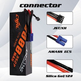 CNHL 3S Lipo Battery 8000MAH 120C 11.1V Lipo Battery with EC5 Plug Connector for RC Car,RC,Truck, RC Boat, 1/10, 1/8,1/12， LOSI Associated Racing Hobby(2 Packs)