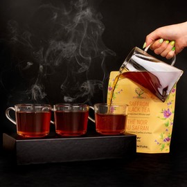 Eupherbia Eupherbia Saffron Black Tea, Handpicked, Highland Grown Whole Leaf Tea, Enriched with 3 Grams of Premium Saffron Threads, Brisk, Earthy, Aromatic, 227g (8 oz)