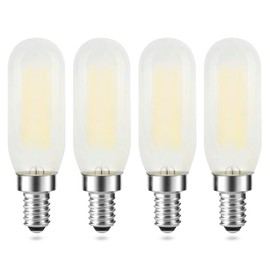 Frosted E12 LED Bulb Dimmable, T6/T25 Candelabra LED Light Bulbs 25W Equivalent, 4000K Neutral White, Tubular Chandelier Light Bulbs, 2W, 200LM, E12 Candle Base LED Tube Bulbs, 4 Pack