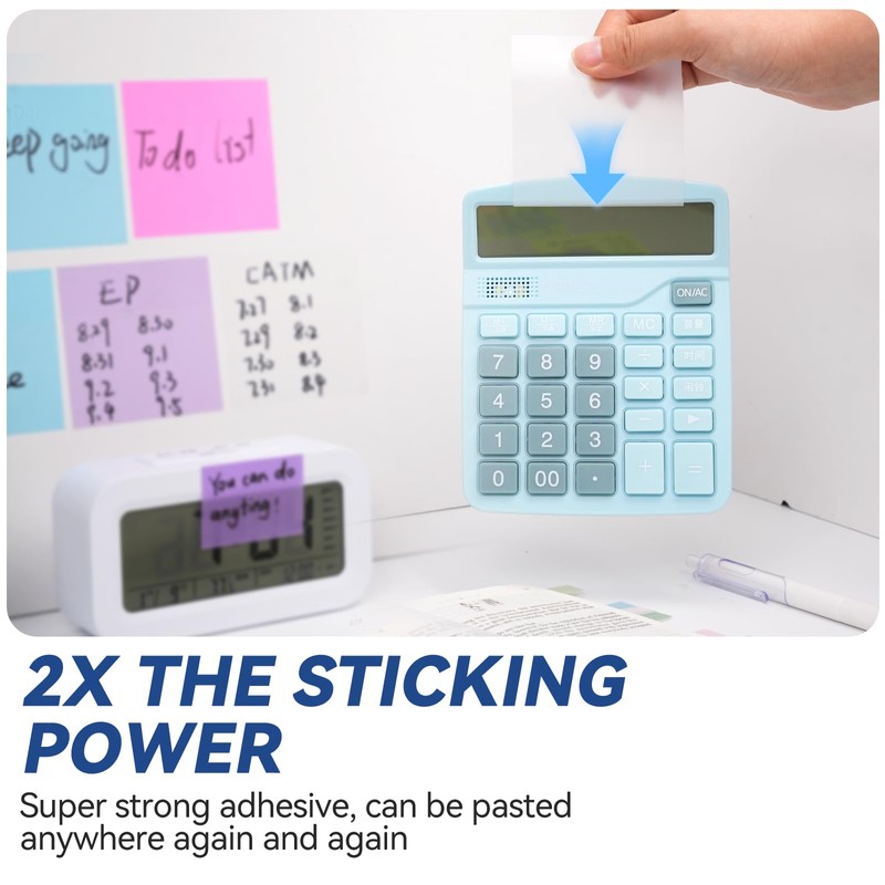 800 Sheets Transparent Sticky Notes with Index Tab, Waterproof &