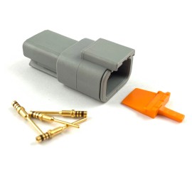 Deutsch DTM 3-Way Pin Connector Kit 24-20 AWG Gold Contacts Plug DTM04-3P