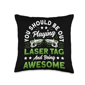 Funny Laser Tag Set For Kids Or Adults Cool lasertag player Throw Pillow