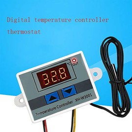 DC 12V Digital LED Temperature Controller XH-W3001 Mini Thermostat -50 to 110 Degree Heating/Cooling Temperature Control Switch with Waterproof Sensor Probe