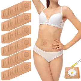 Ptwola 60 Pcs Castor Oil Pack Wrap for Belly Button Highly Absorbent Self-Adhesive Castor Oil Belly Button Pads No Wash Patches for Women Men Kids Liver Detox Anti Oil Leak Design (Oil Not Included)