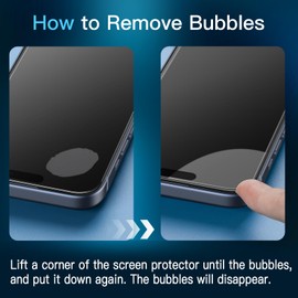 JETech JETech Sichtschutz Full Screen fr iPhone 15 Pro 6,1 Zoll, Schwarzer Rand Anti-Spy Panzer Schutz Glas Folie mit Einfacher Installationswerkzeug, Hlle-Freundlich, 2 Stck