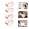 Levemolo 4pcs Storage Box Lid and Handle Double Organizer for