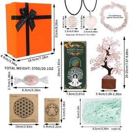 FLYING APSARAS 7 Chakra Tree - Crystal Tree for Positive Energy - Healing Crystal - Feng Shui Tree Decor - Home Decor - Spiritual Gift - Gem Tree Small Decor Items for Shelf (FA-011-25)