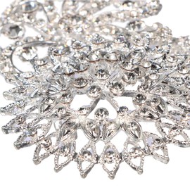 kilofly 4pc Rhinestone Wedding Crystal Floral Fashion Brooch Pin + Gift Bag