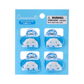 Sanrio 159085 Mini Hair Clips, Set of 4, Cinnamoroll, ABS Resin, Ages 3 and Up