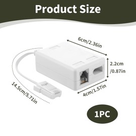 ADSL Filter Microfilter Splitter for Broadband & Telephone, BT Plug to ADSL RJ11 Connector, Noise Reduction Adapter for Modem, Router, Phone, Fax, Landline, and Alarm System Stable Reliable Signal