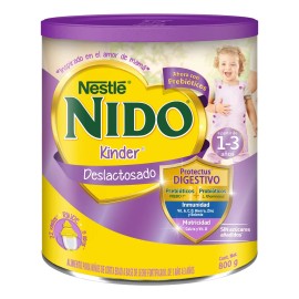 Leche de fórmula en polvo Nestlé Nido Kinder Deslactosado en lata de 1 de 800g - 1 a 3 años