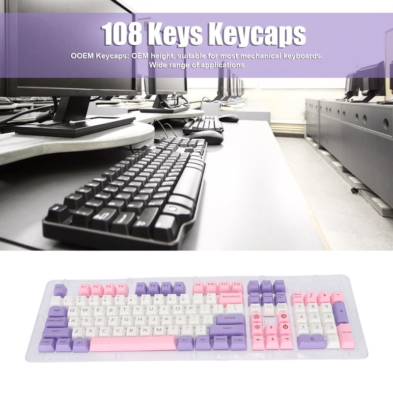 Keyboard Keycaps 108 Keys PBT Material OEM Height Ghosts Theme
