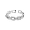 ZARD Chain Link Ring with CZ Accent in Platinum Plating