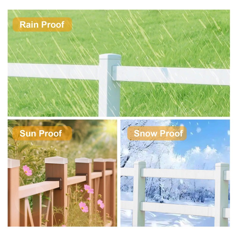 Qlvily 4 Pack 3.5 inch Vinyl Fence Post Caps, White