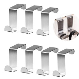 Z Shaped Door Hooks, Set of 7, Fits Door Width 0.7 inches (1.8 cm) / 1.6 inches (4 cm), Stainless Steel, Door Hanger, For Doors, Hooks, Hanger Holder, Easy Installation