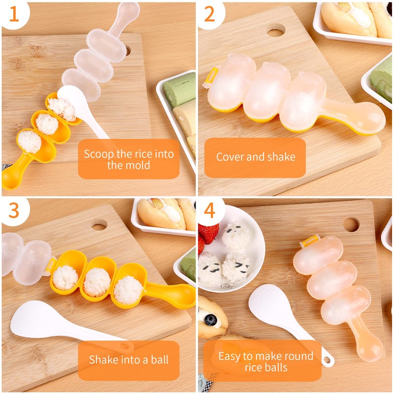 2pcs-Rice Ball Shaker,Rice Ball Molds, DIY Ball Shaped Kitchen Tools