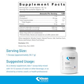 Klean Athlete | Klean Casein Protein | Designed to Help with Recovery and Reduce Muscle Breakdown.* | NSF Certified for Sport | 21.6 Ounces | Natural 